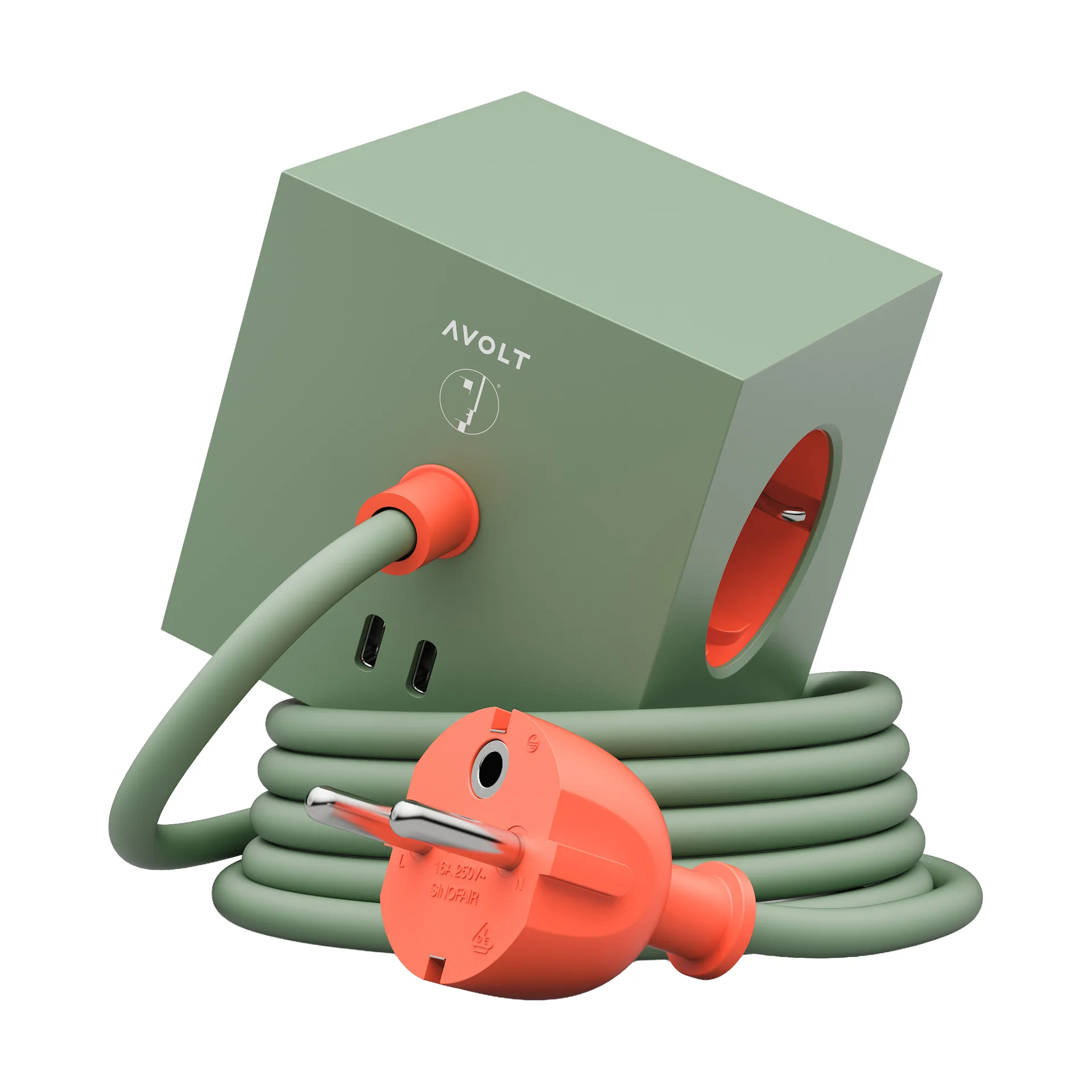 AVOLT x Bauhaus-Archiv Square 1 grenuttak USB-C, Gecko Bloom Avolt