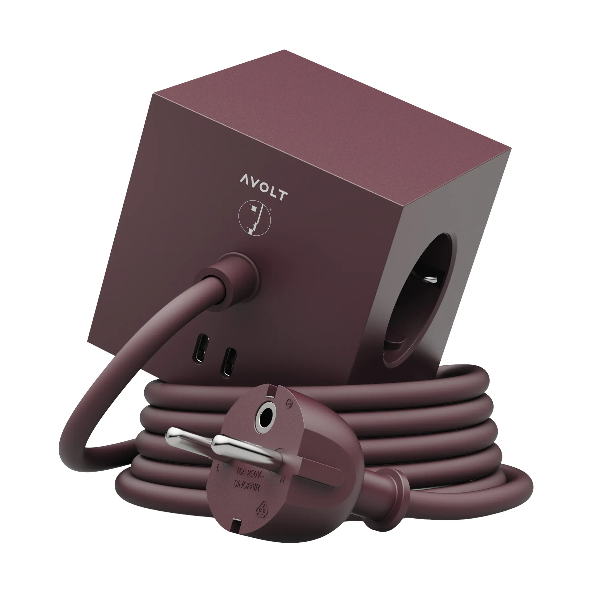 AVOLT x Bauhaus-Archiv Square 1 grenuttak USB-C, Mulberry Red Avolt