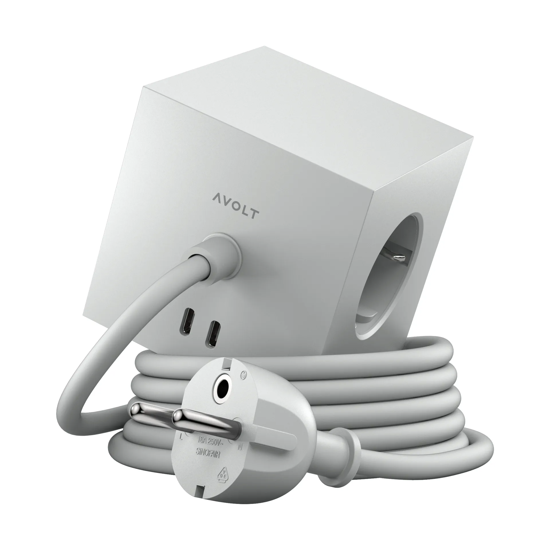 Square 1 grenuttak USB-C 30W 1,8 m, Gotland gray Avolt