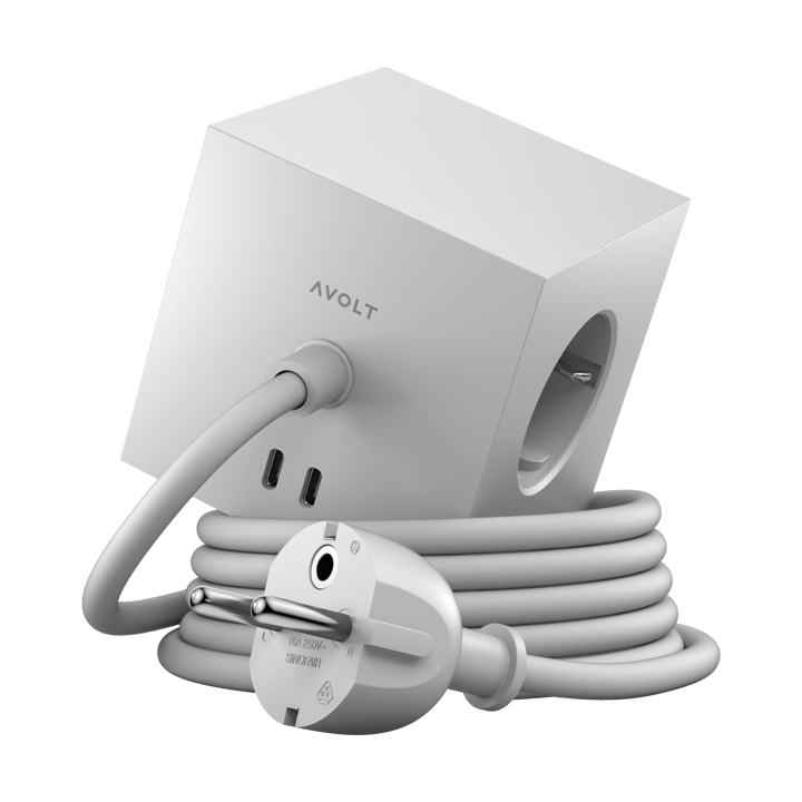 Square 1 grenuttak USB-C 30W 1,8 m - Gotland gray - Avolt