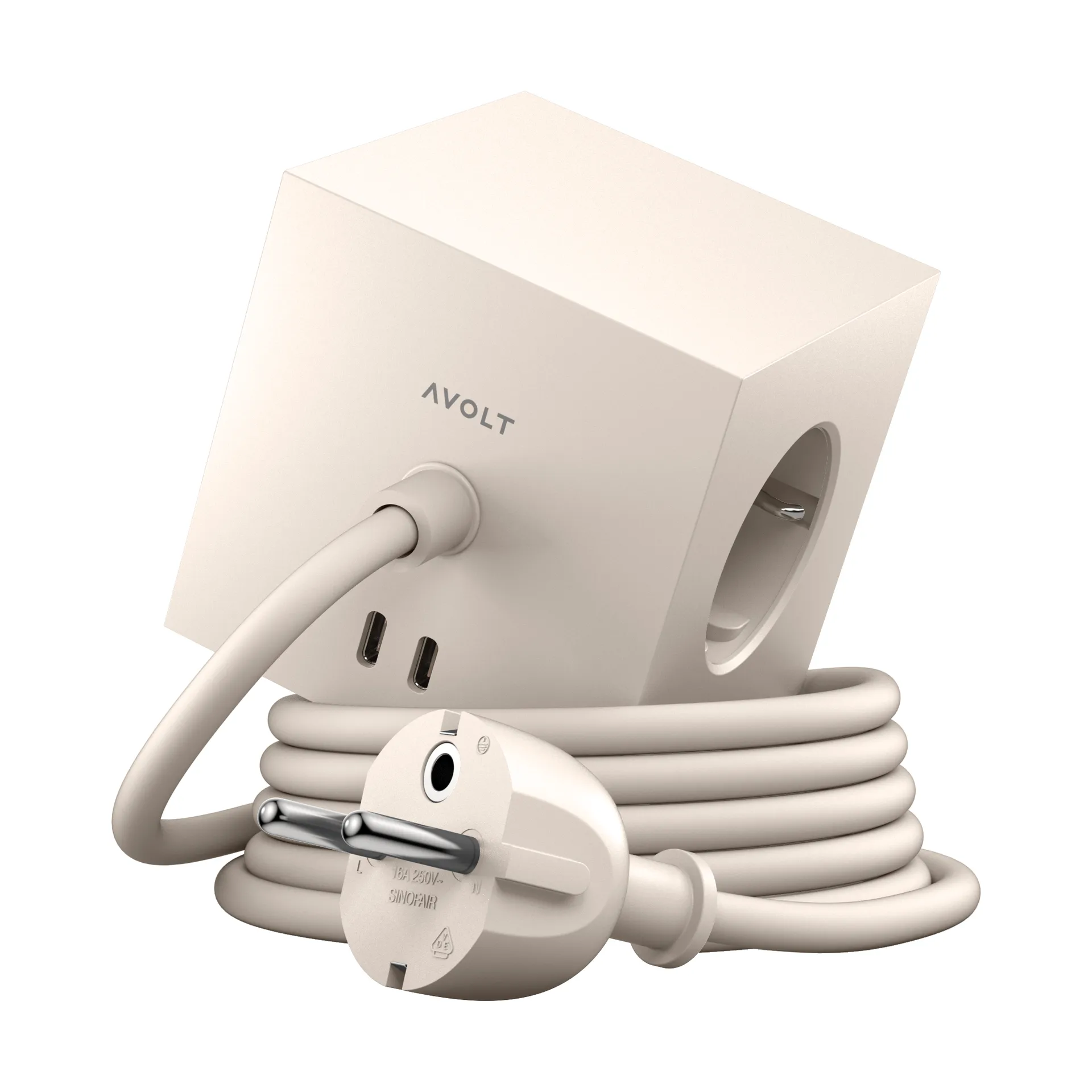 Square 1 grenuttak USB-C 30W 1,8 m, Nomad sand Avolt