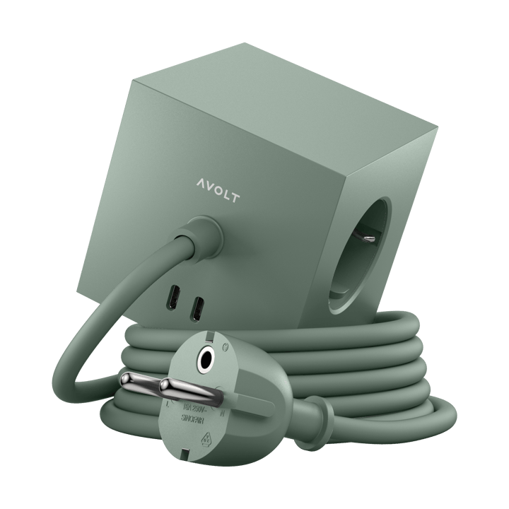 Square 1 grenuttak USB-C 30W 1,8 m - Oak green - Avolt