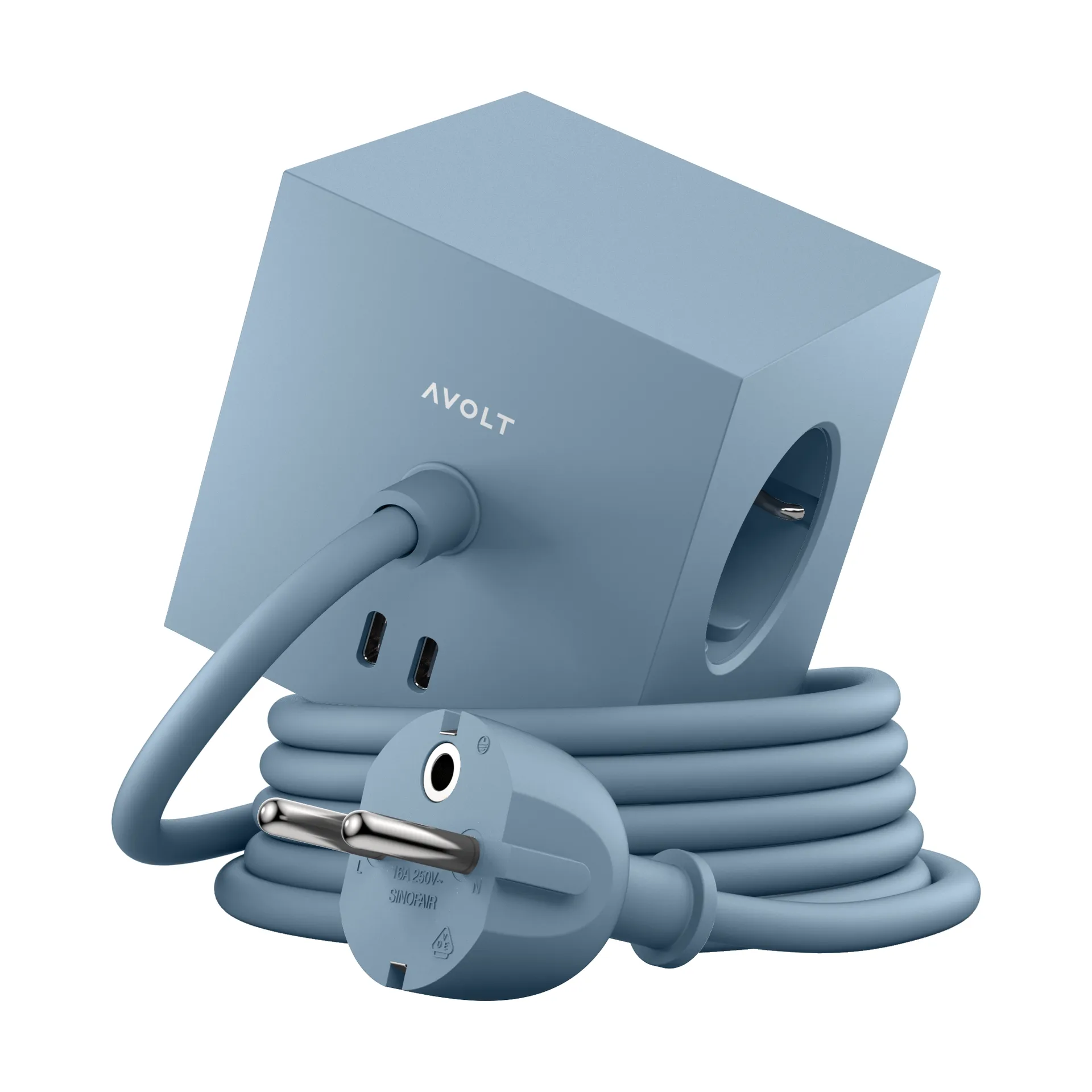 Square 1 grenuttak USB-C 30W 1,8 m, Shark blue Avolt