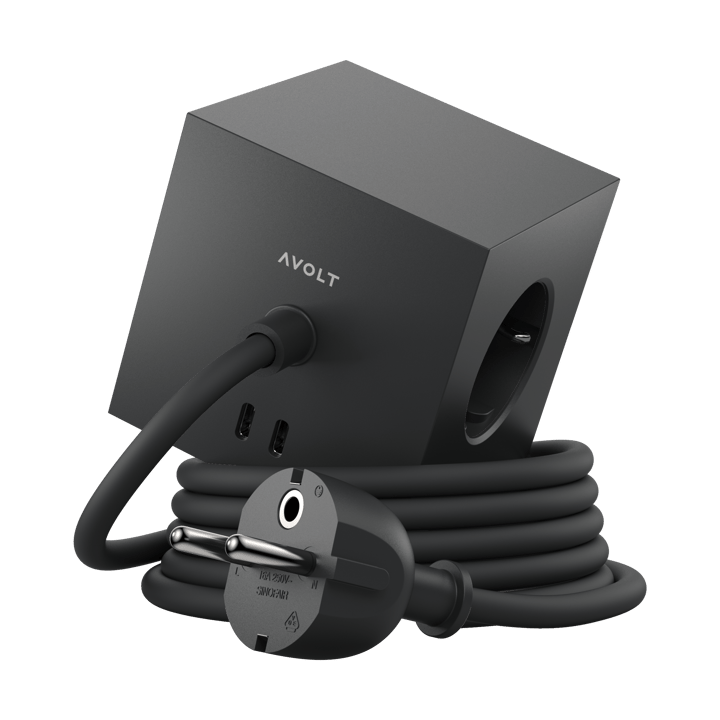 Square 1 grenuttak USB-C 30W 1,8 m - Stockholm black - Avolt