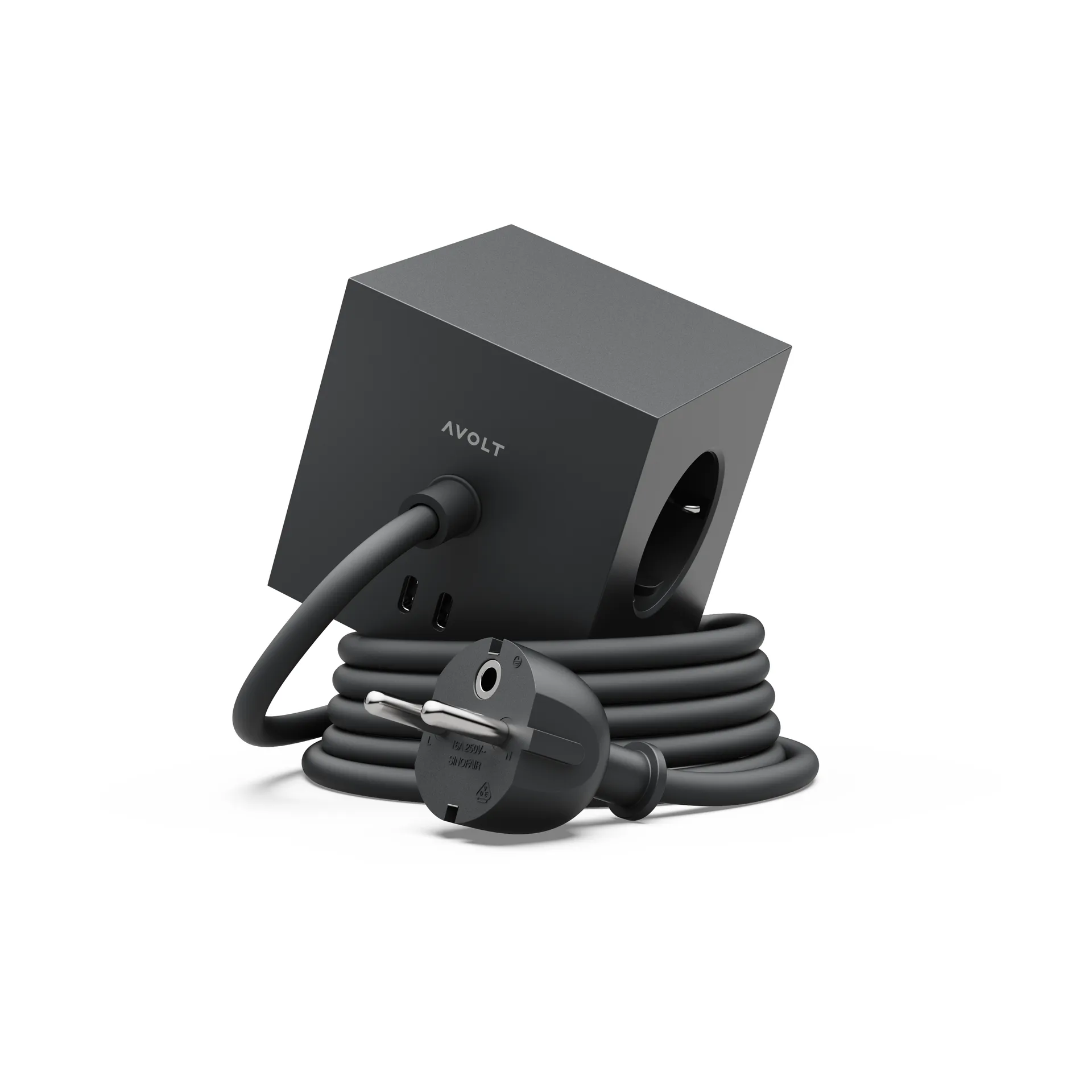 Square 1 grenuttak USB-C 30W 3 m, Stockholm Black Avolt