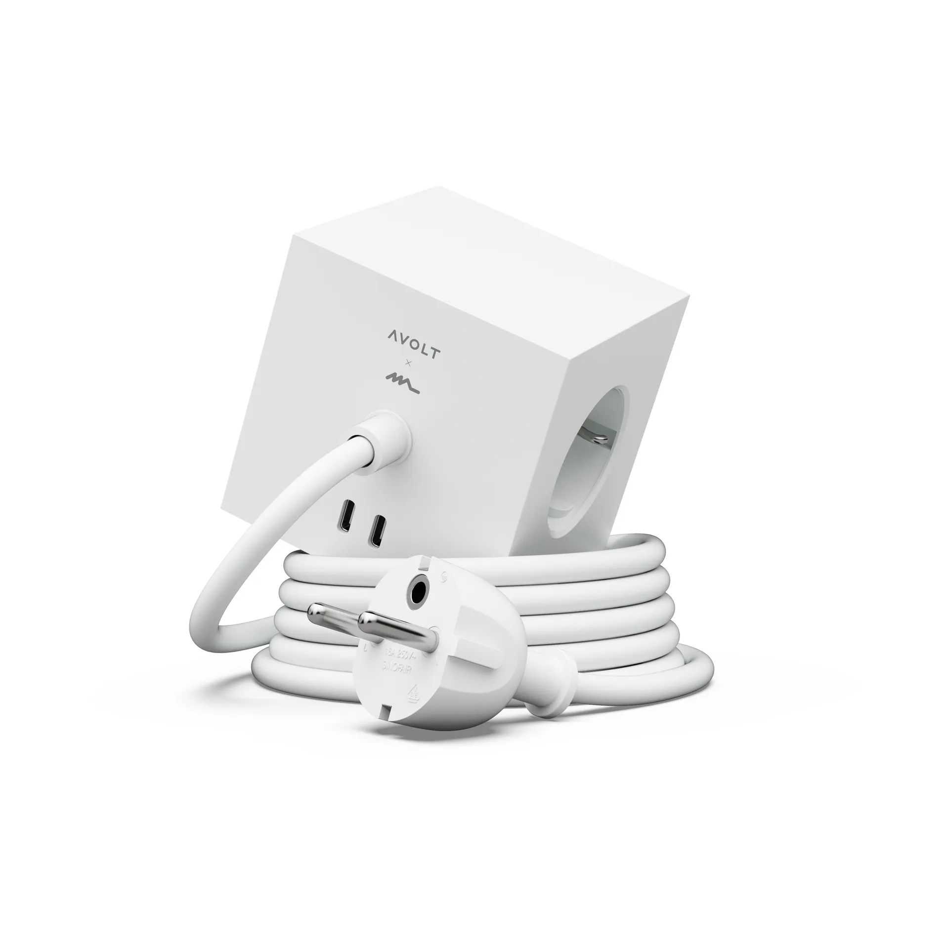 Square 1 grenuttak USB-C 30W 3 m, White Martinelli Luce edition Avolt