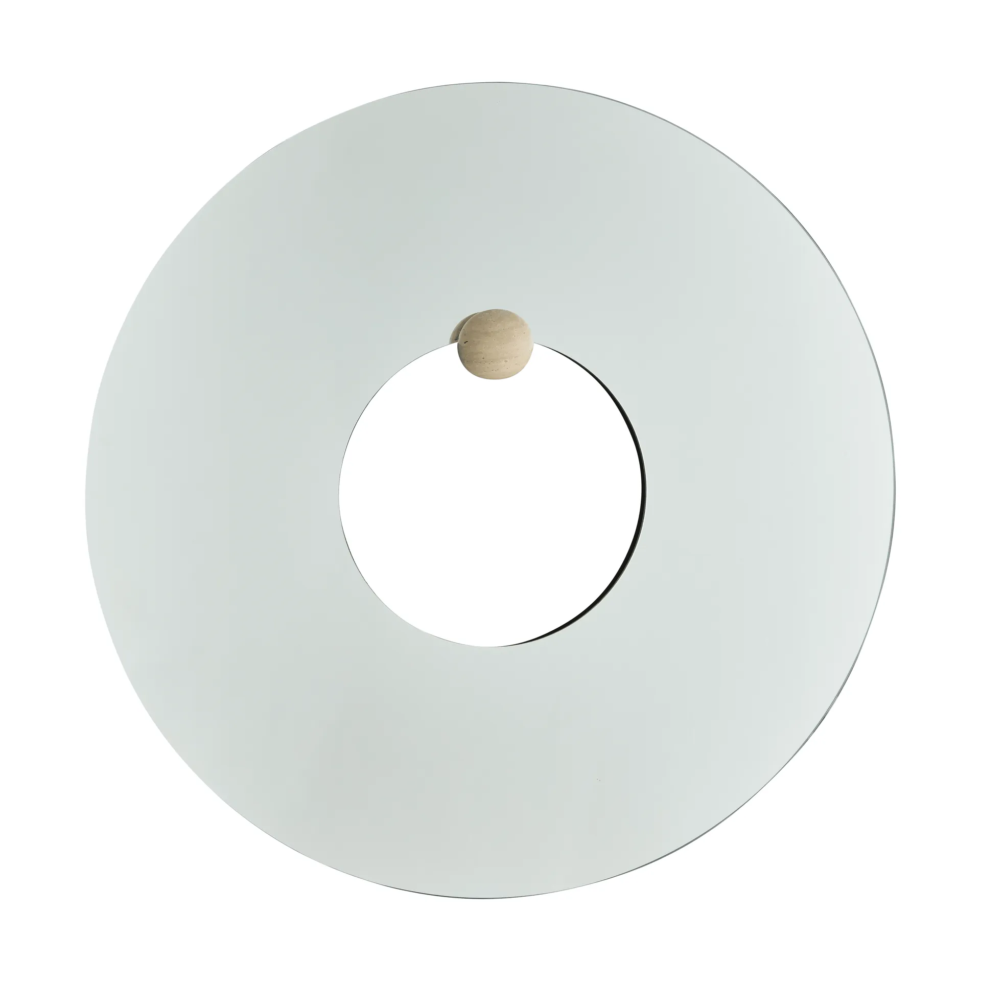 Castellum veggspeil Ø80 cm, Clear-travertine AYTM