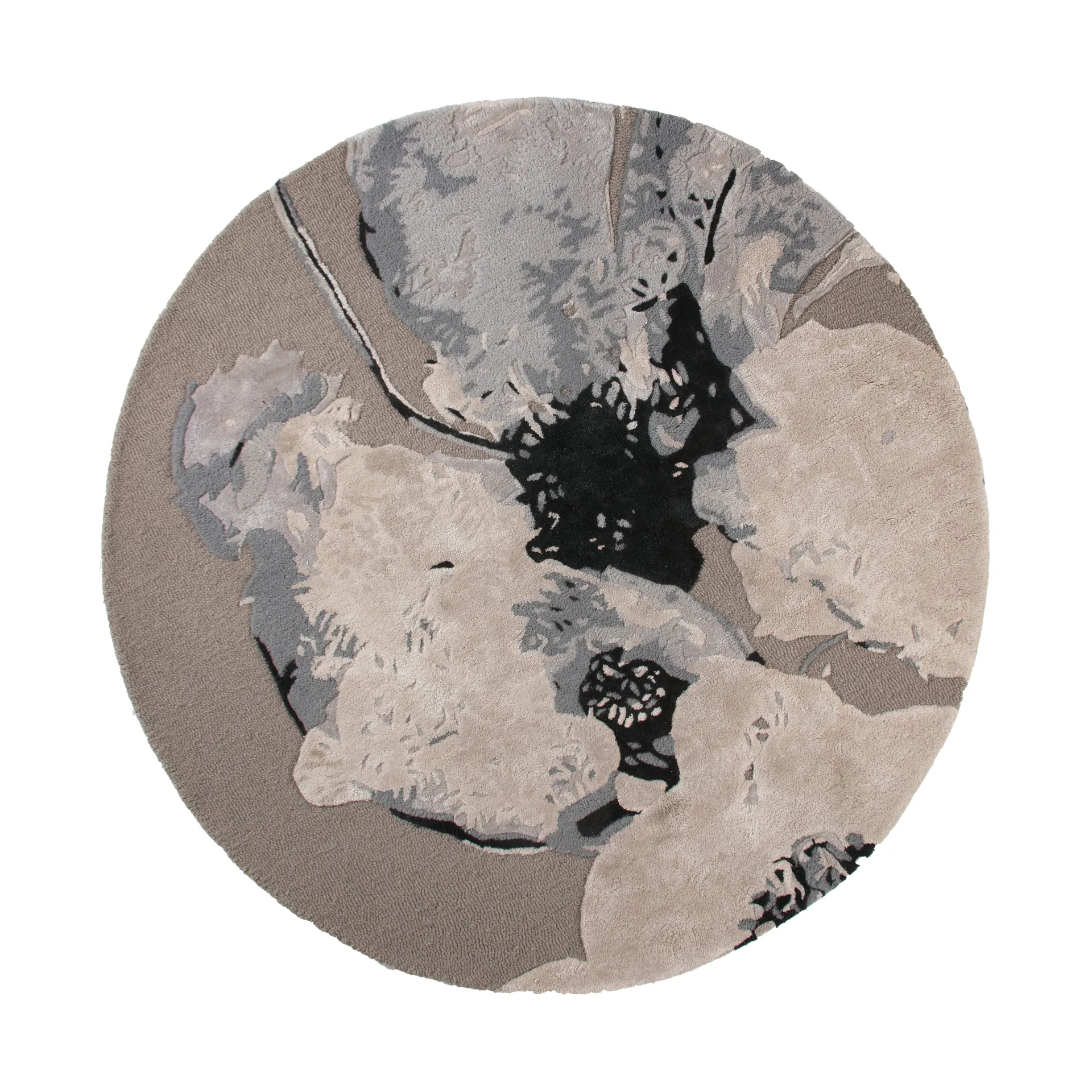 Floreo teppe Ø130 cm, Grå-hvit AYTM