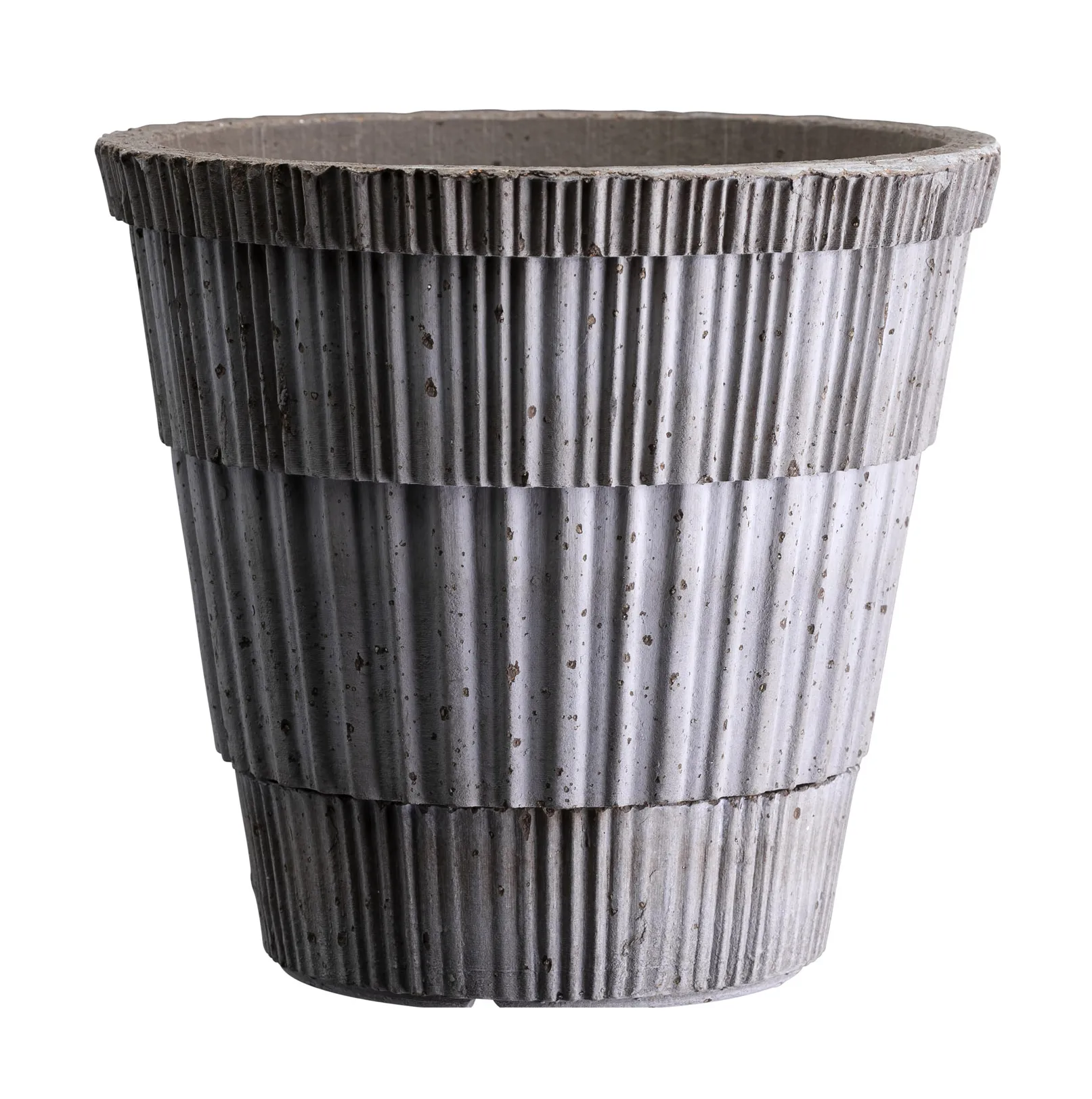 Atlas raw krukke med fat, Grey, Ø16 cm Bergs Potter