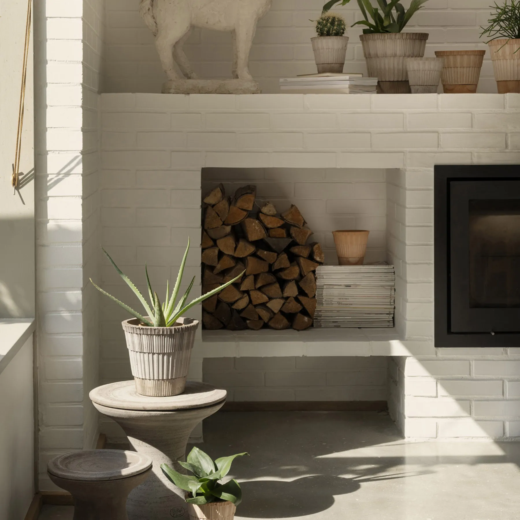 Atlas raw krukke med fat, Grey, Ø25 cm Bergs Potter