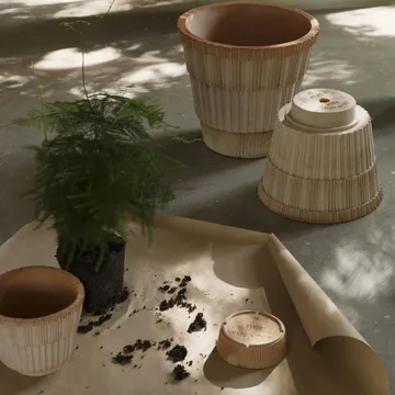 Atlas raw krukke med fat - Rosa, Ø21 cm - Bergs Potter