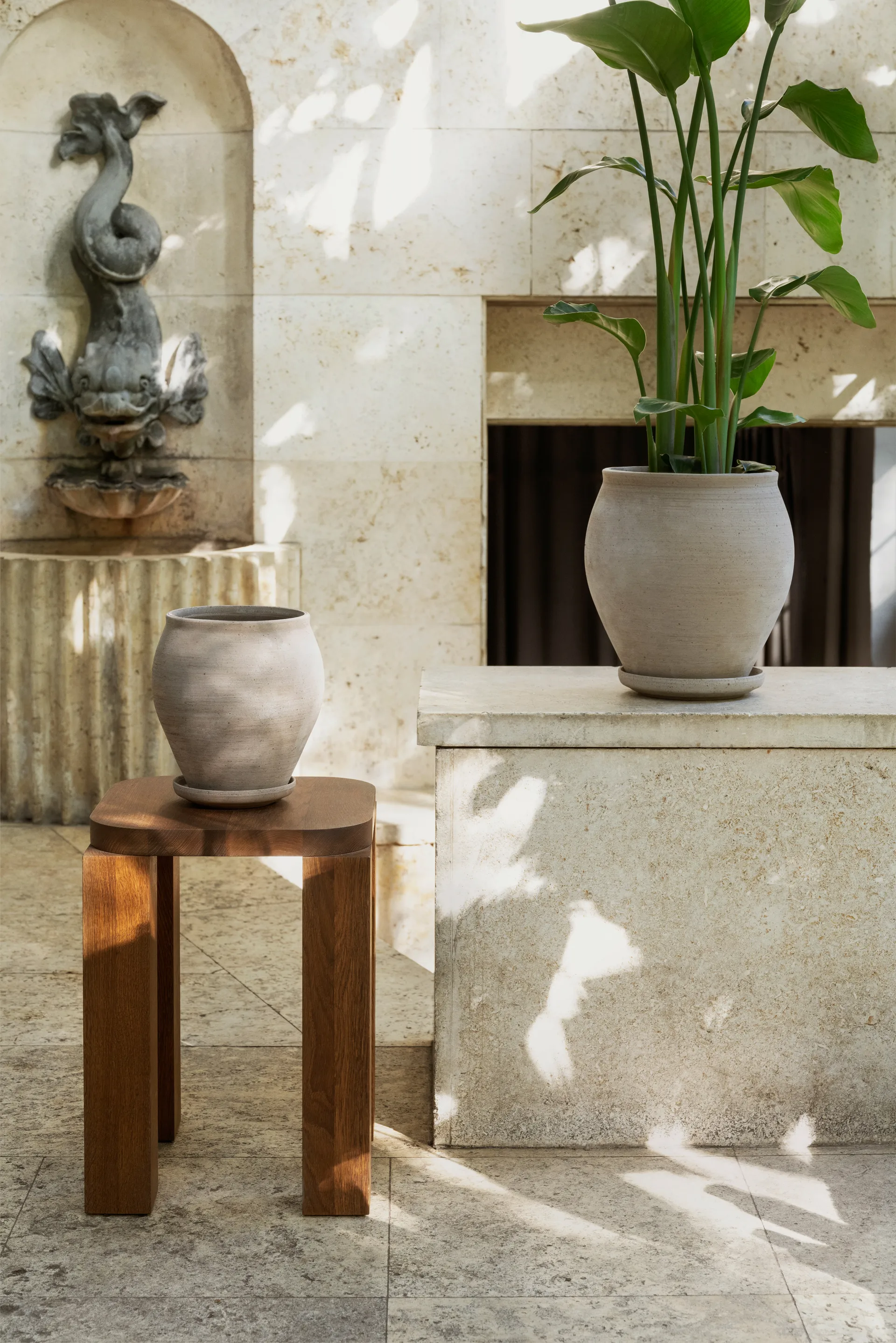 Delphi potte med fat 2 deler, Grey, Ø20 cm Bergs Potter