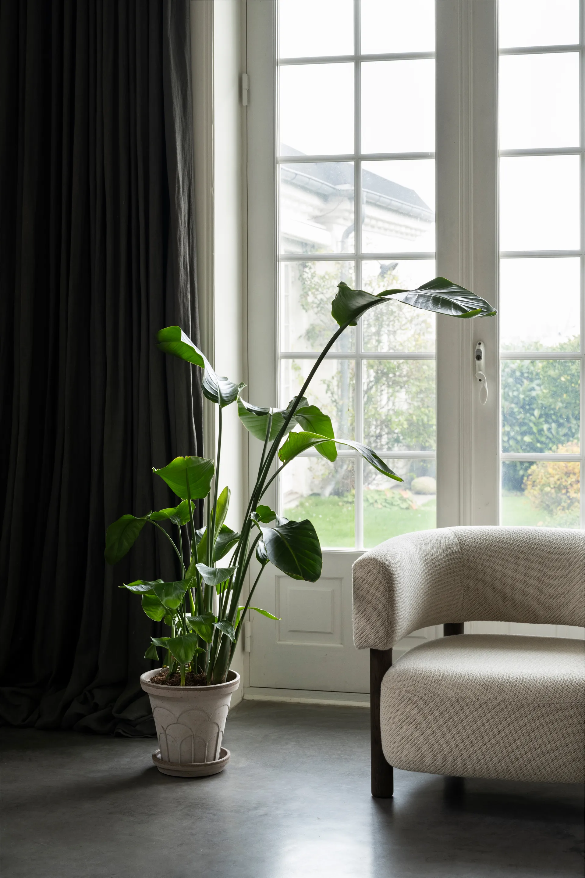 Fleur potte med fat 2 deler, Grey, Ø25 cm Bergs Potter