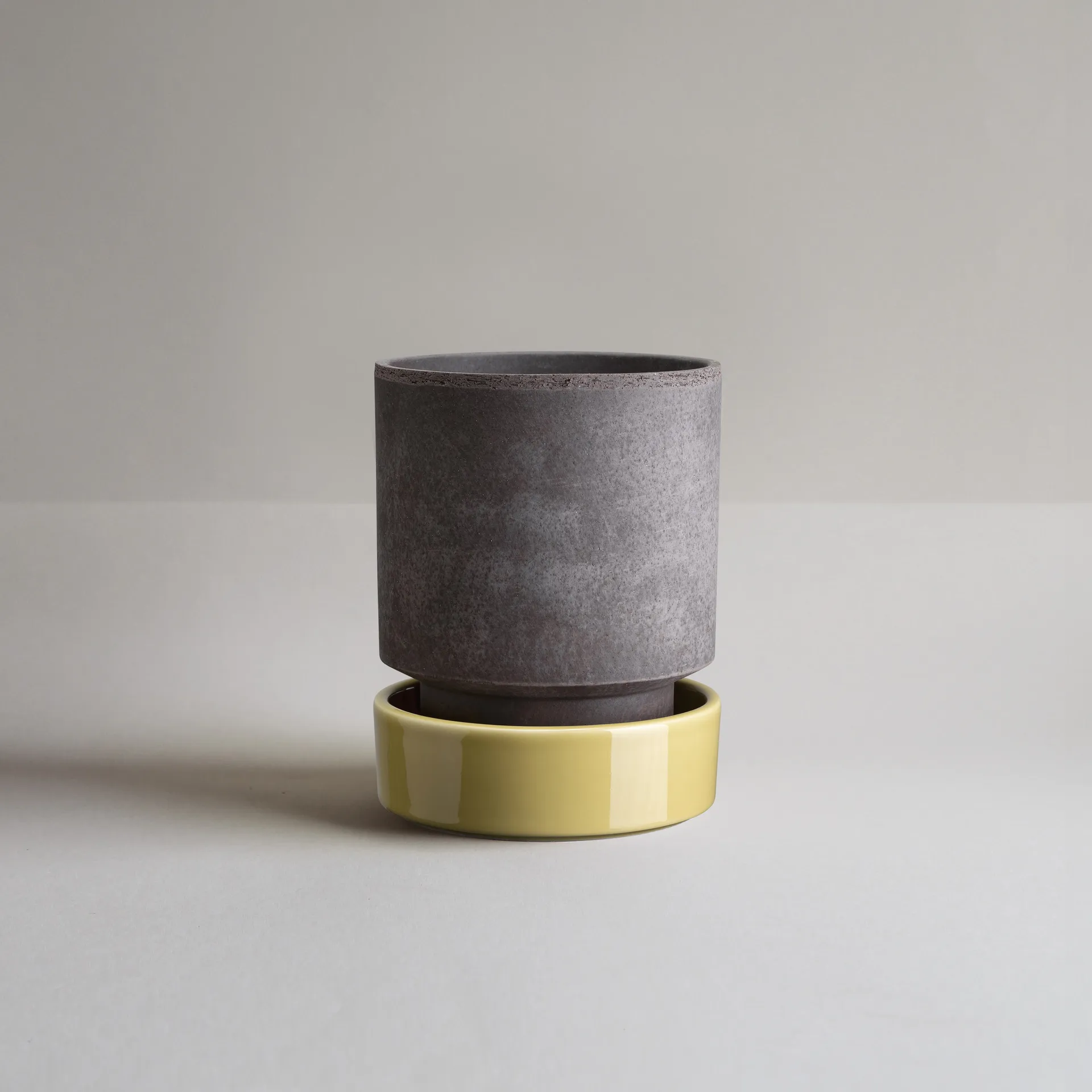 Hoff krukke, Ø16 cm, Raw Grey-Pale Yellow Bergs Potter