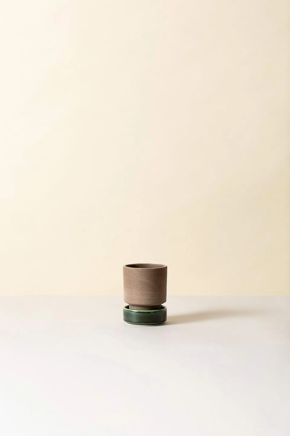 Hoff potte 2-pakning, Ø8 cm, Raw Grey-Emerald Green Bergs Potter