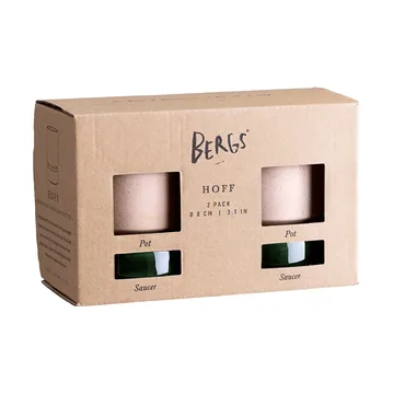 Hoff potte 2-pakning - Ø8 cm, Raw Rosa-Emerald Green - Bergs Potter