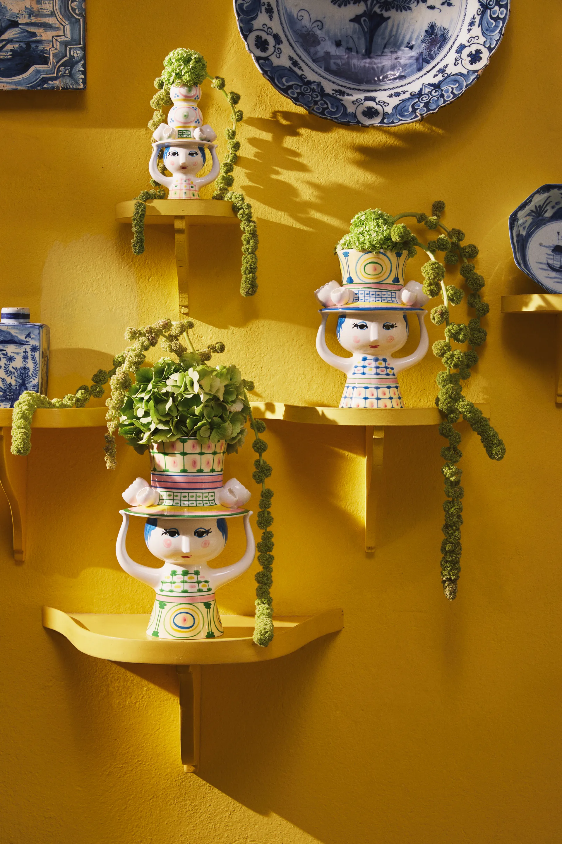 Lady with hat vase H16 cm, Rosa Bjørn Wiinblad