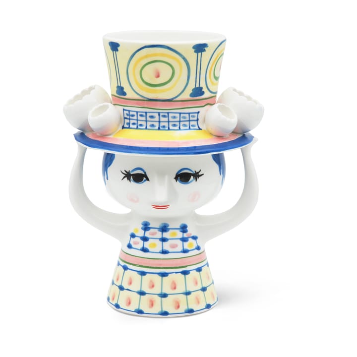 Lady with hat vase H20,5 cm - Blå - Bjørn Wiinblad