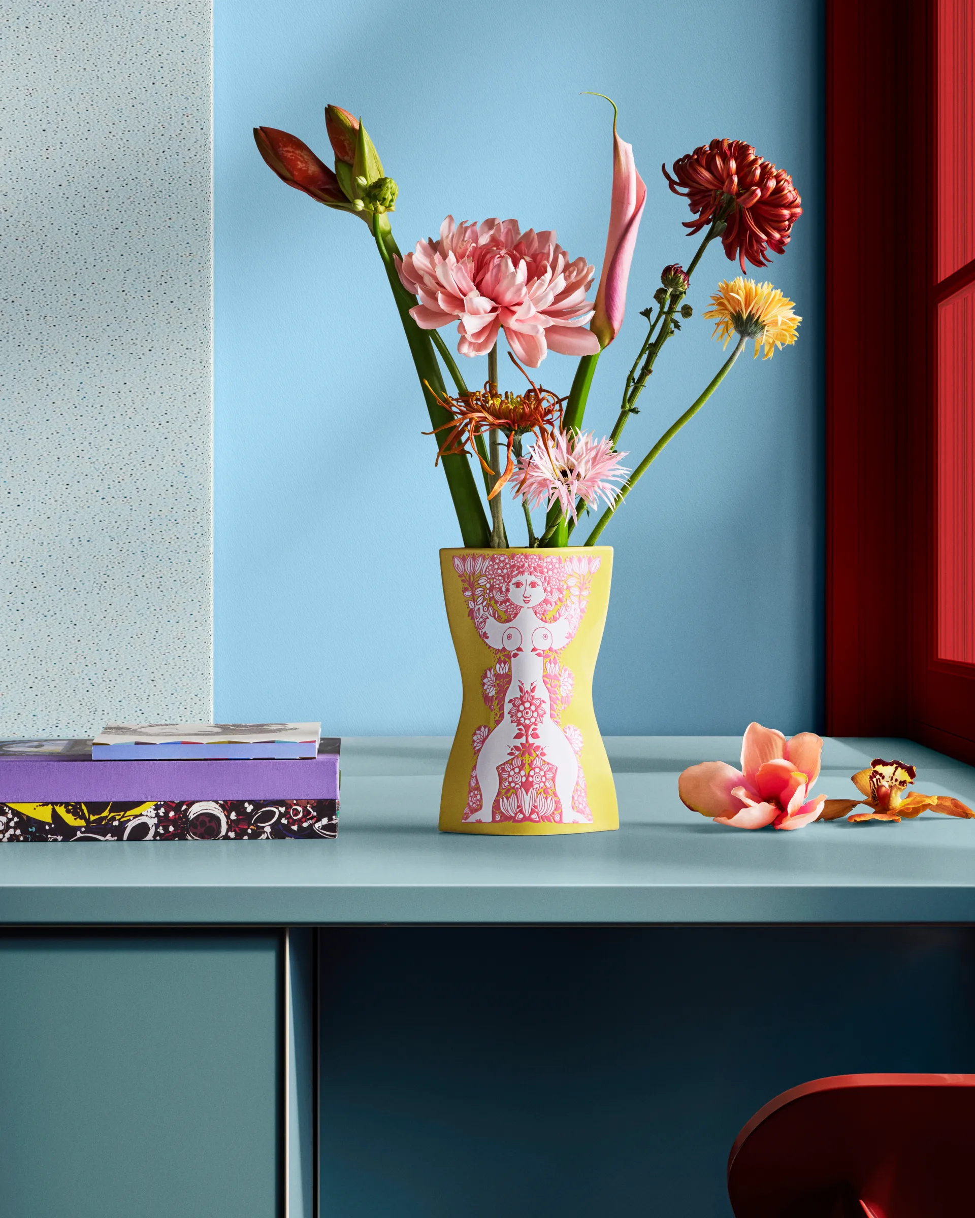 Nina vase, Gul-rosa, 22 cm Bjørn Wiinblad