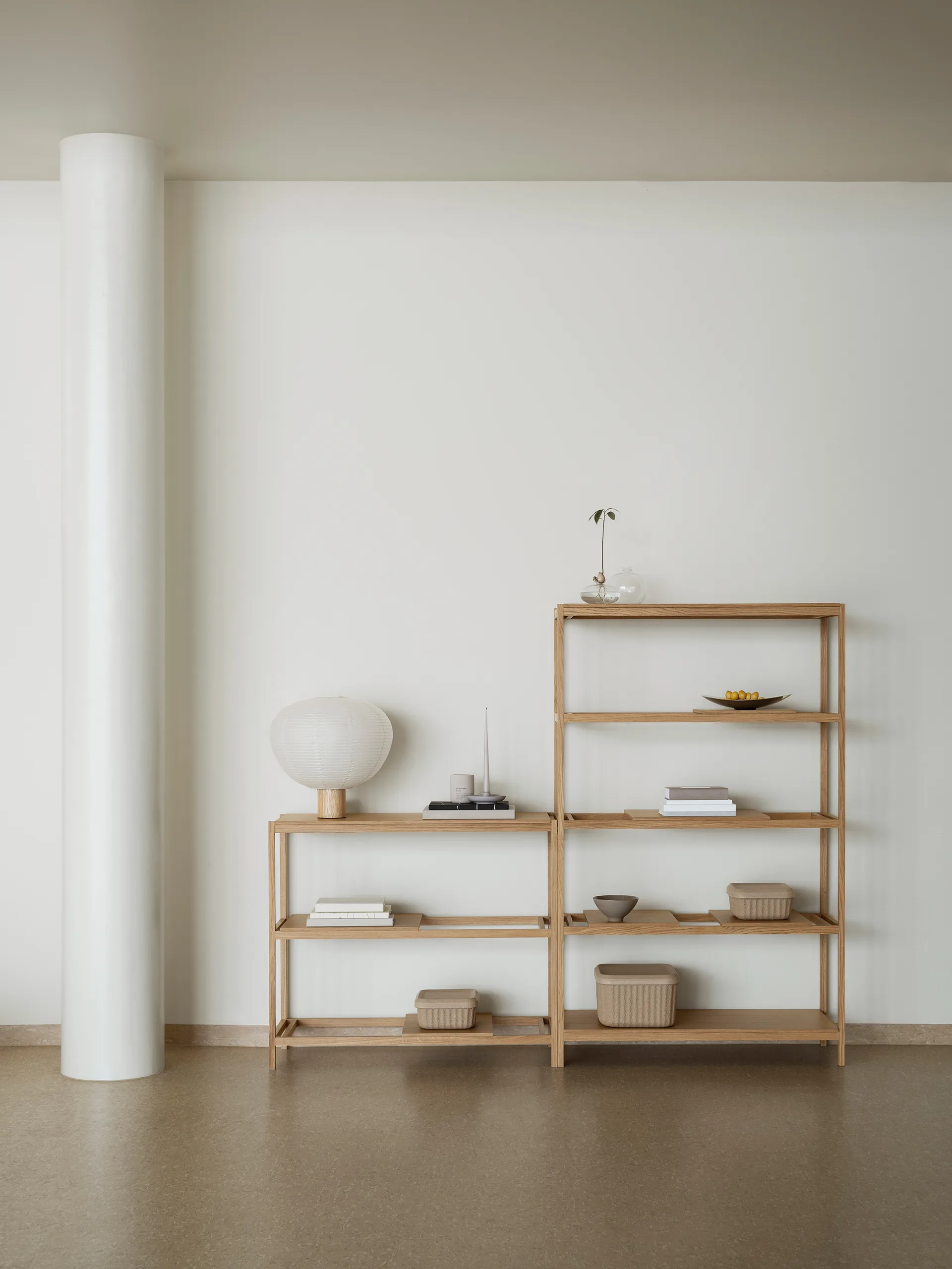 Kami bordlampe 46 cm, Eik blomus