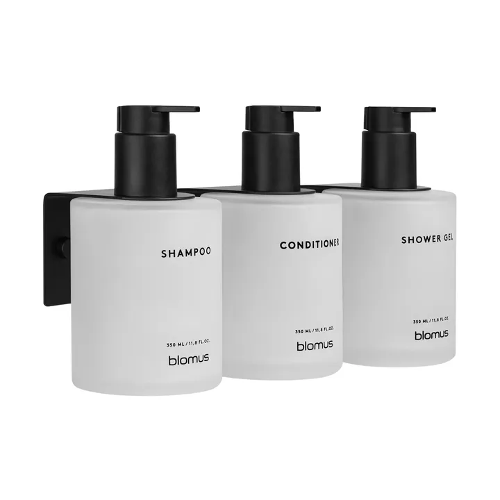 Kirei glassflasker inkl. veggholder 3-pakning - Hvit, monteres med skrue - blomus