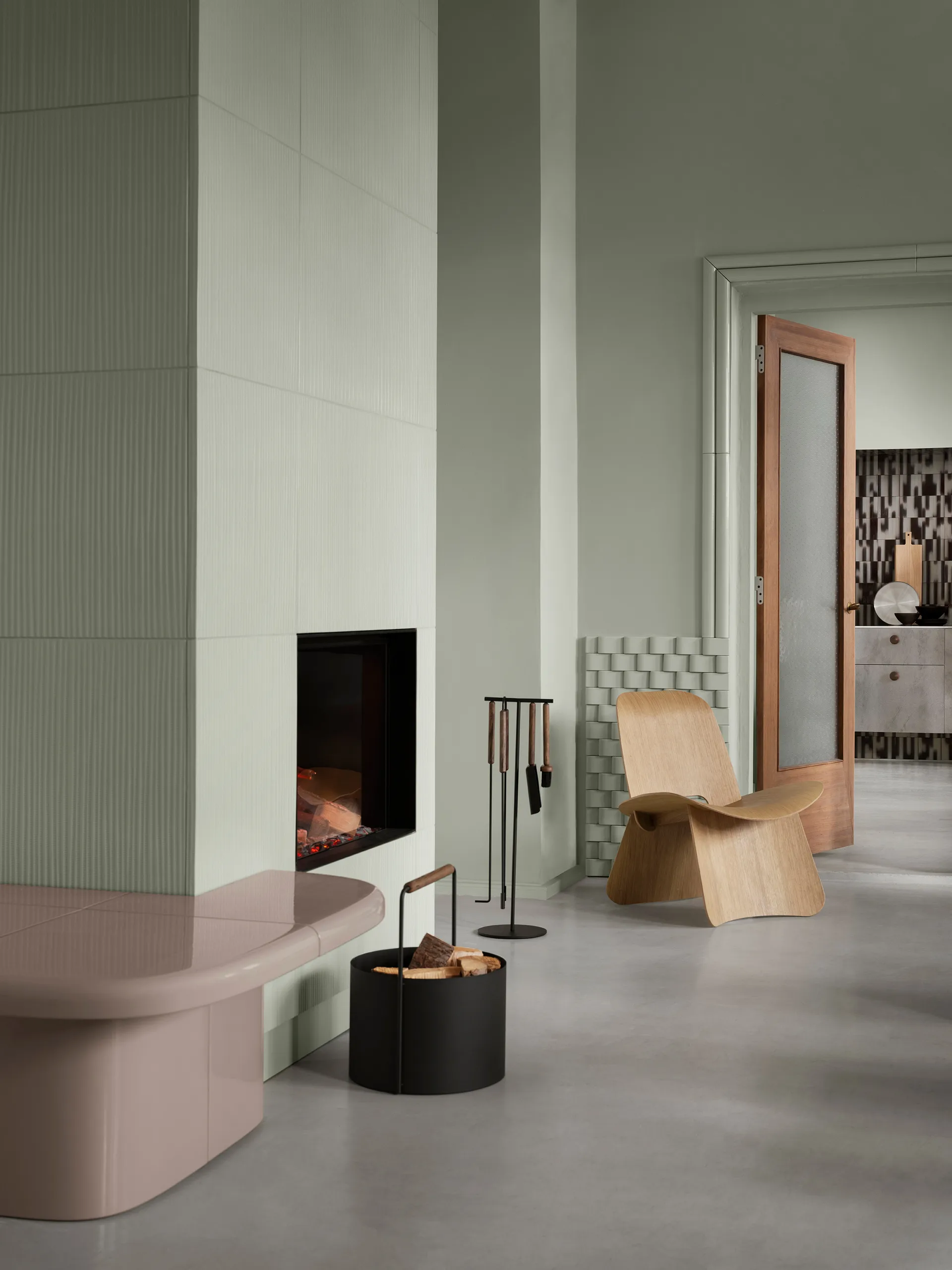 Nagomi stol, Oljet kryssfiner blomus