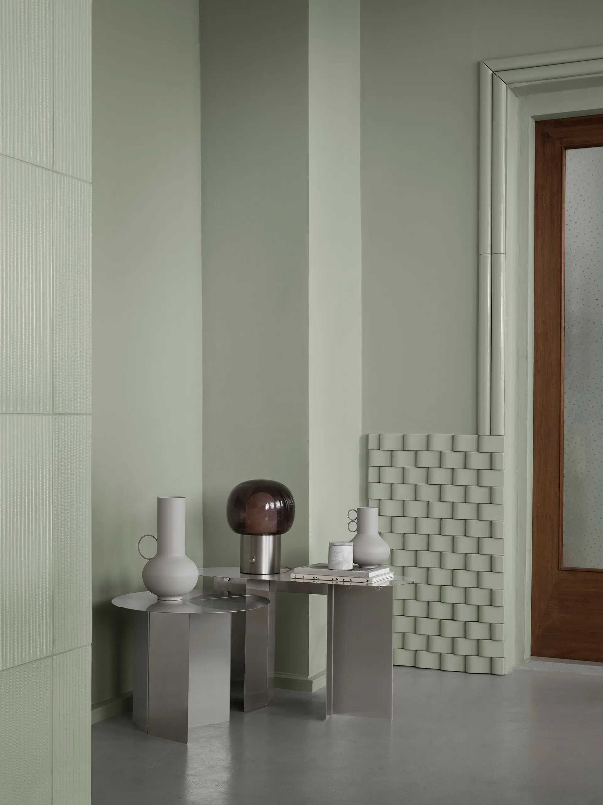 ORU sidebord M Ø50 cm, Matt rustfritt stål blomus