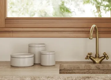 Pilar oppbevaringskrukke med lokk - Moonbeam, Ø10x9 cm - blomus