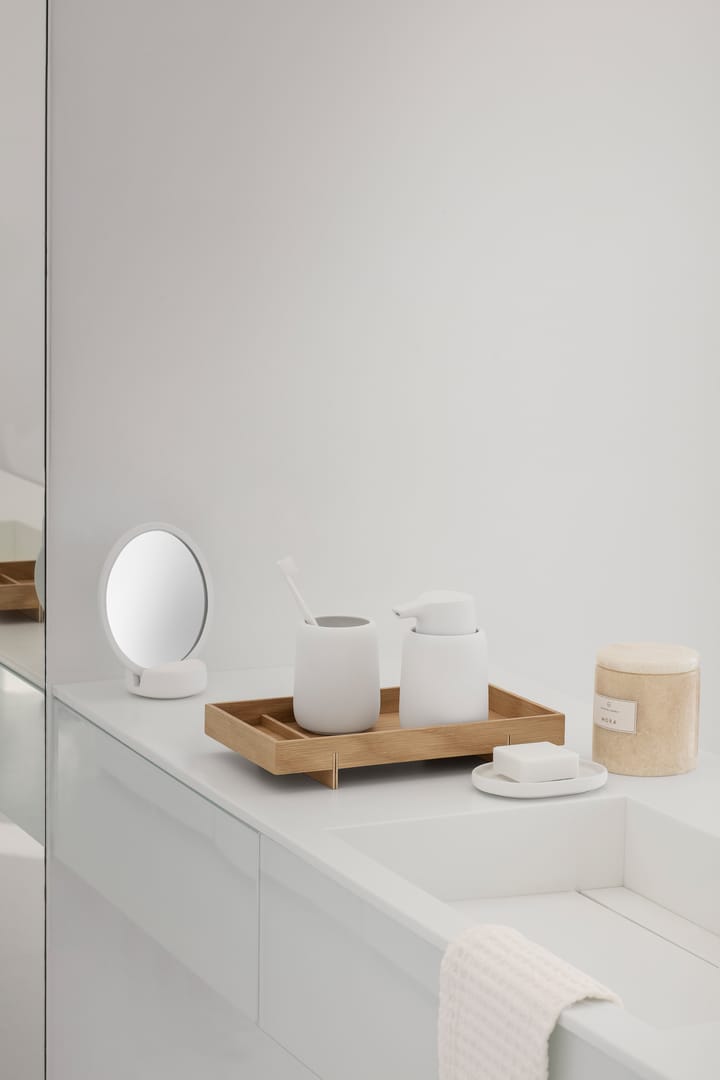 Sono Vanity bordspeil Ø17 cm, Hvit blomus