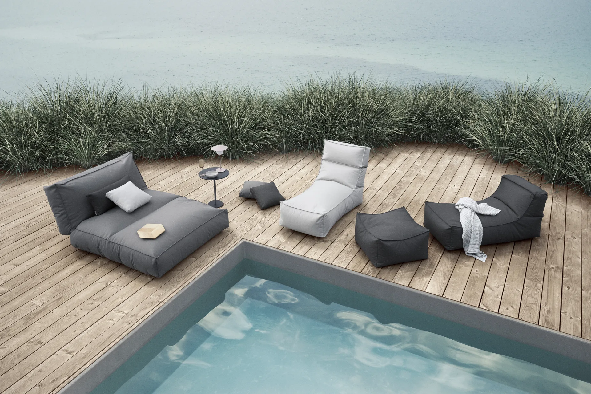 STAY dagseng sittepuff 190x120 cm, Stone blomus