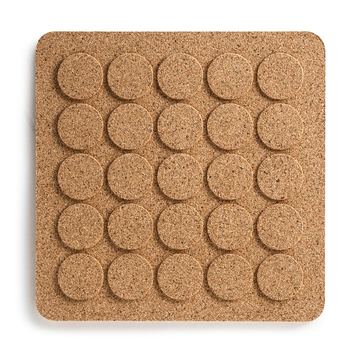 Dots firkantet gryteunderlag 20 x 20 cm - Brun - Born In Sweden