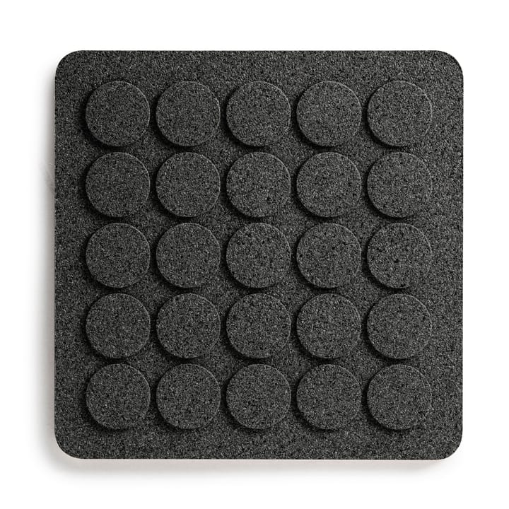 Dots firkantet gryteunderlag 20 x 20 cm - Svart - Born In Sweden