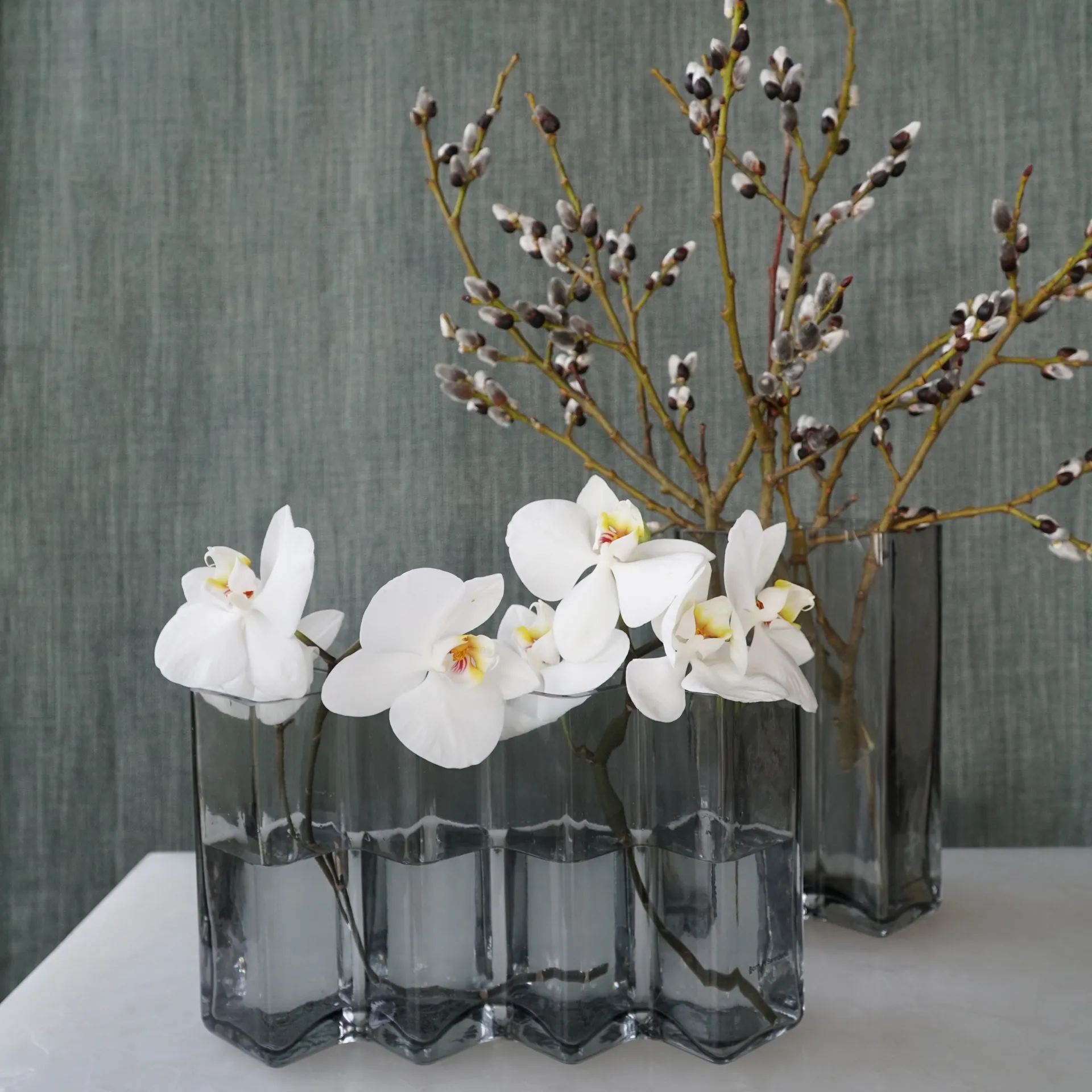 Row vase 2 kamre, Grå Born In Sweden