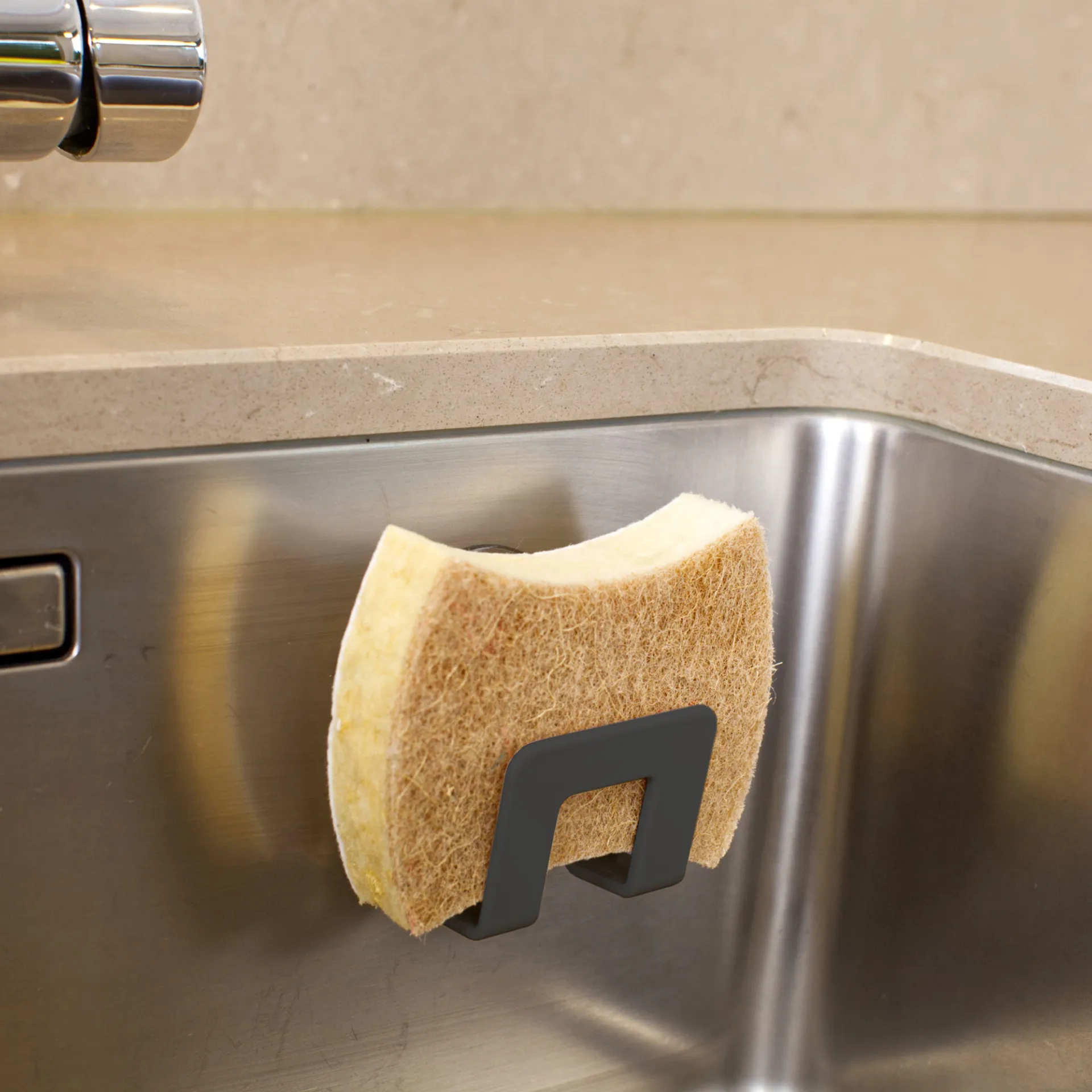 Bosign holder for oppvasksvamp med sugekopp, Grafittgrå Bosign