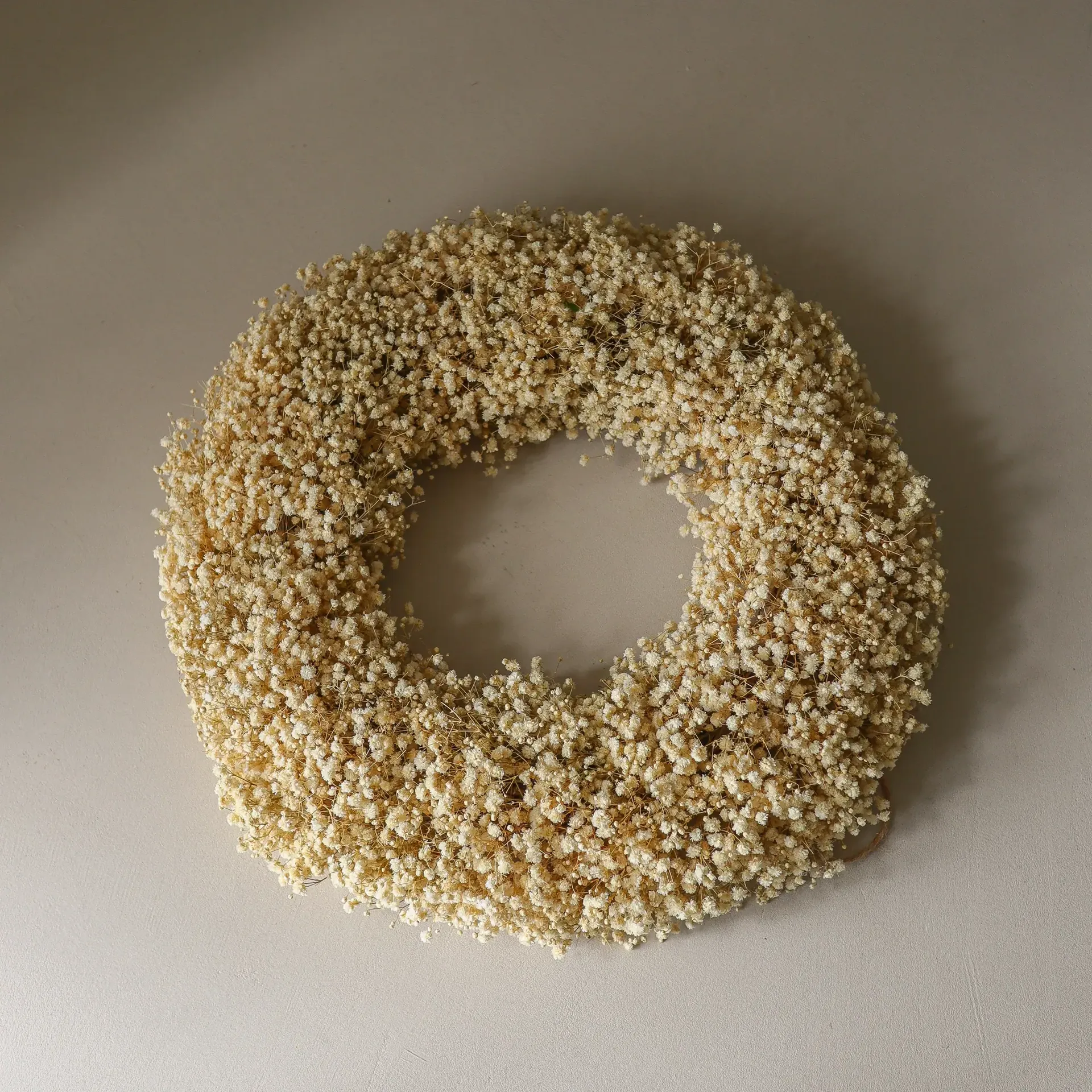 Brudslør Wreath blomsterkrans, Yellow, Ø40 cm Botané
