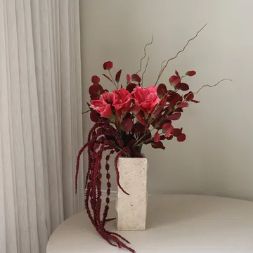Deep bloom kunstig bukett - Amaryllis, eukalyptus, amarant, greiner, 120 cm - Botané