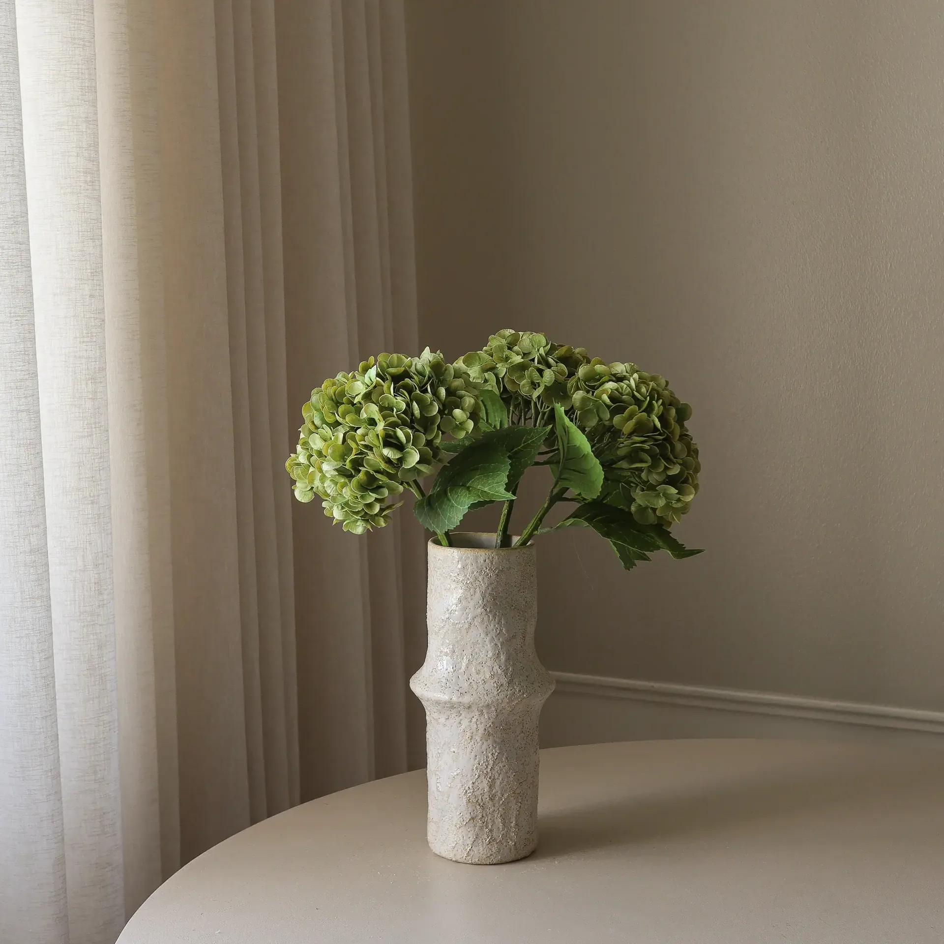 Hortensia kunstig blomst, Mosegrønn, 51 cm, 1 stk Botané