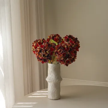 Hortensia kunstig bukett - Dyp burgunder, 60 cm, 6 stk - Botané