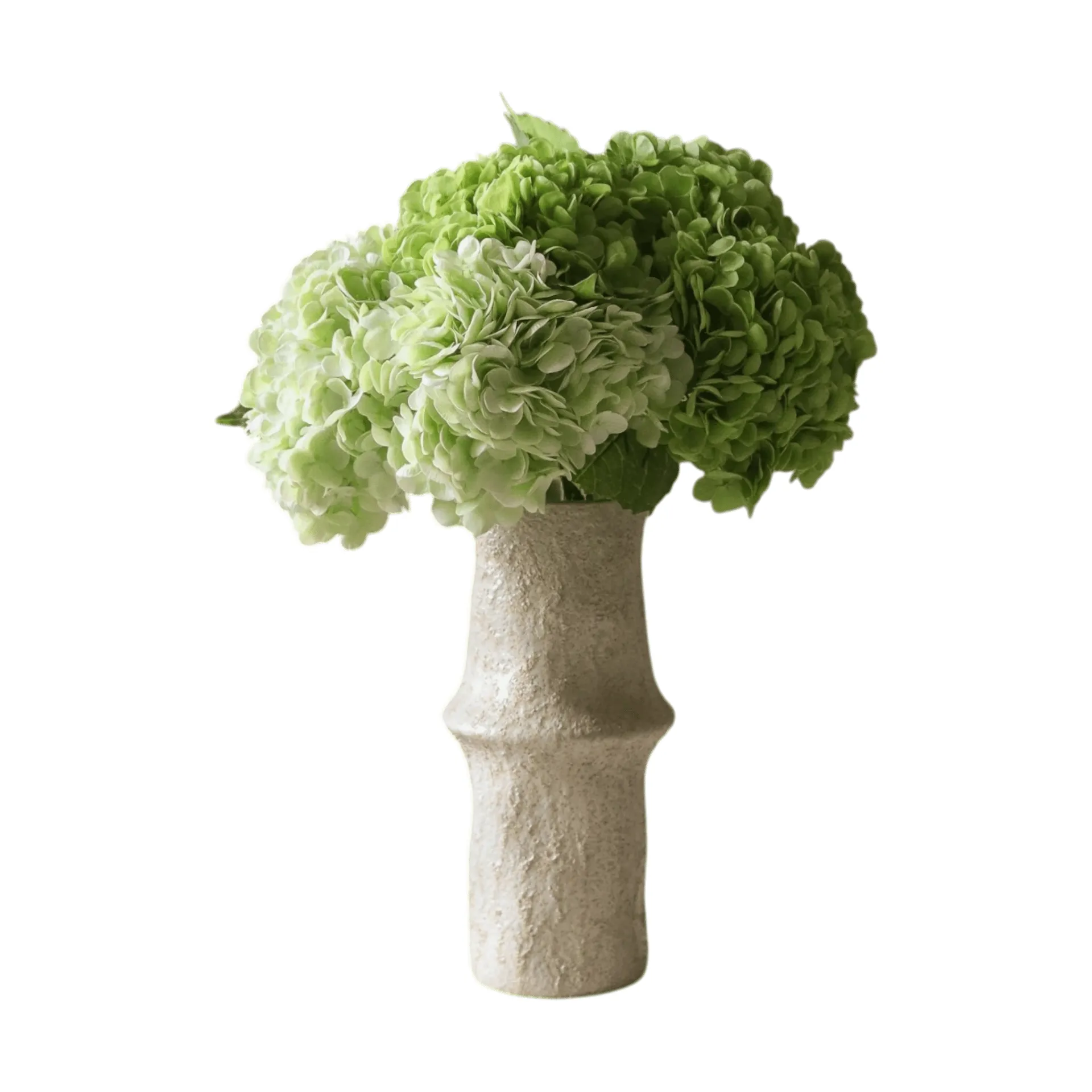 Hortensia kunstig bukett, Grønn, 7 stk Botané