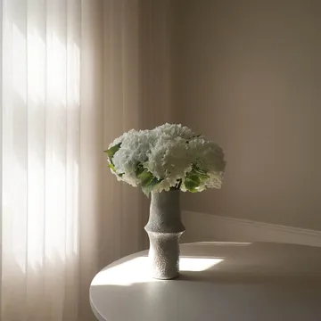 Hortensia kunstig bukett - Hvit, 7 stk - Botané