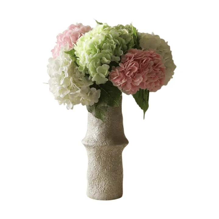 Hortensia kunstig bukett - Rosa-hvit-grønn, 7 stk. - Botané