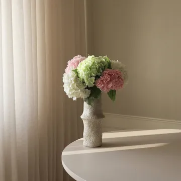 Hortensia kunstig bukett - Rosa-hvit-grønn, 7 stk. - Botané
