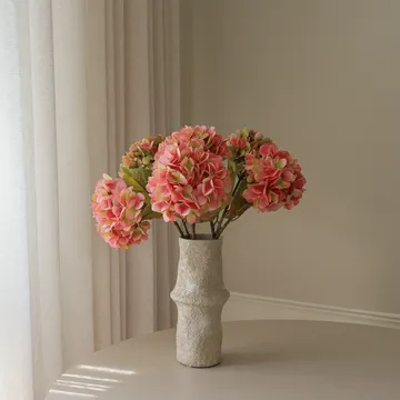 Hortensia kunstig bukett - Soft pink, 60 cm, 5 stk - Botané