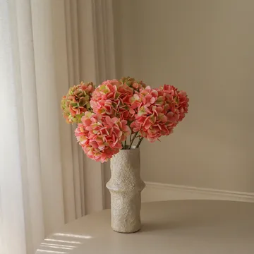 Hortensia kunstig bukett - Soft pink, 60 cm, 5 stk - Botané