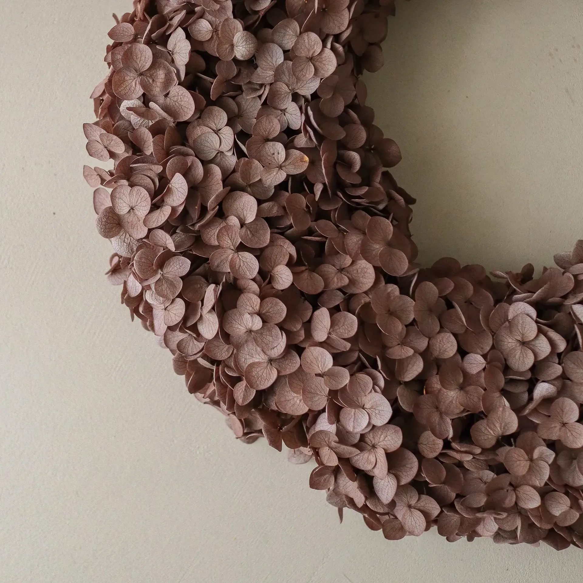 Hortensia Wreath blomsterkrans, Brown, 40 cm Botané
