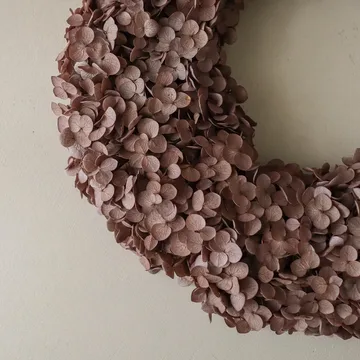 Hortensia Wreath blomsterkrans - Brown, 40 cm - Botané