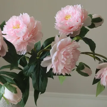 Peoner kunstig bukett - Medium, rosa 5 stk - Botané