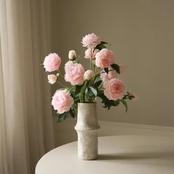 Peoner kunstig bukett - Medium, rosa 5 stk - Botané