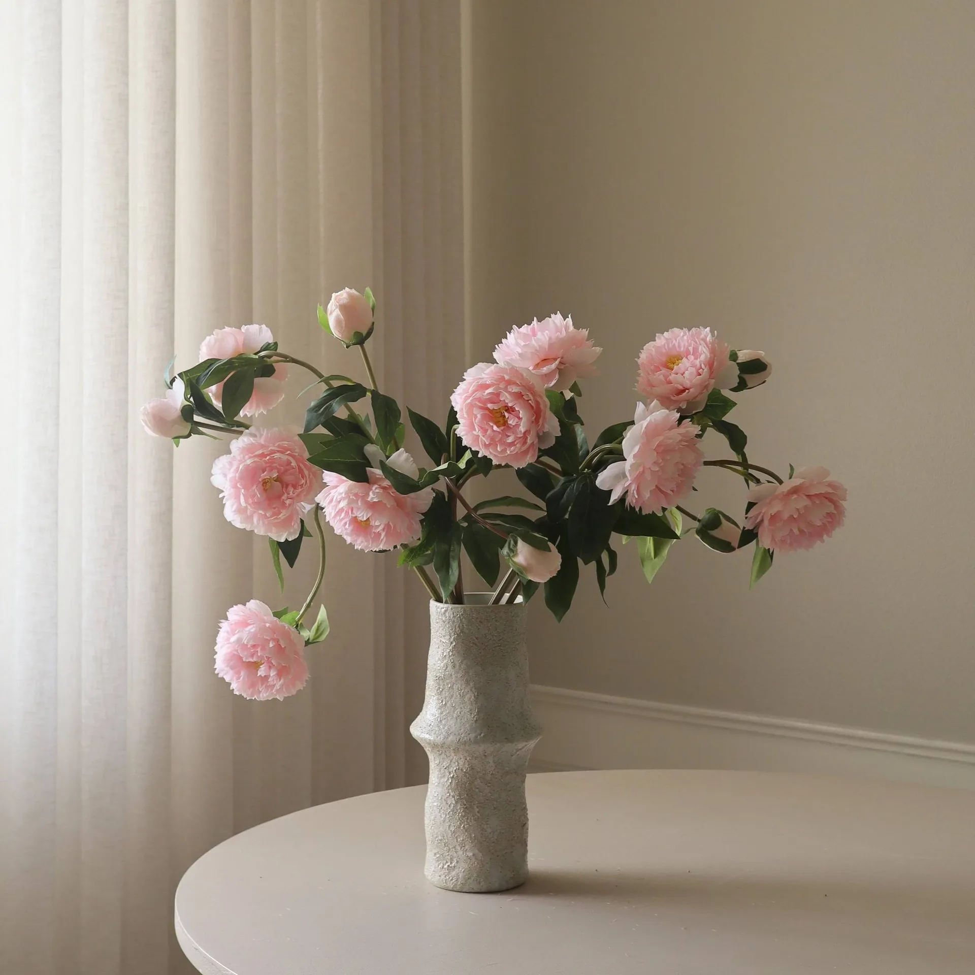 Peoner kunstig bukett, Medium, rosa 5 stk Botané