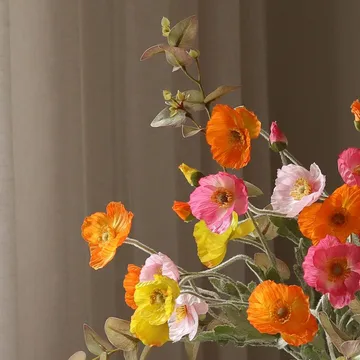 Poppy Spritz kunstig bukett - Valmue–eukalyptus 10 stk - Botané
